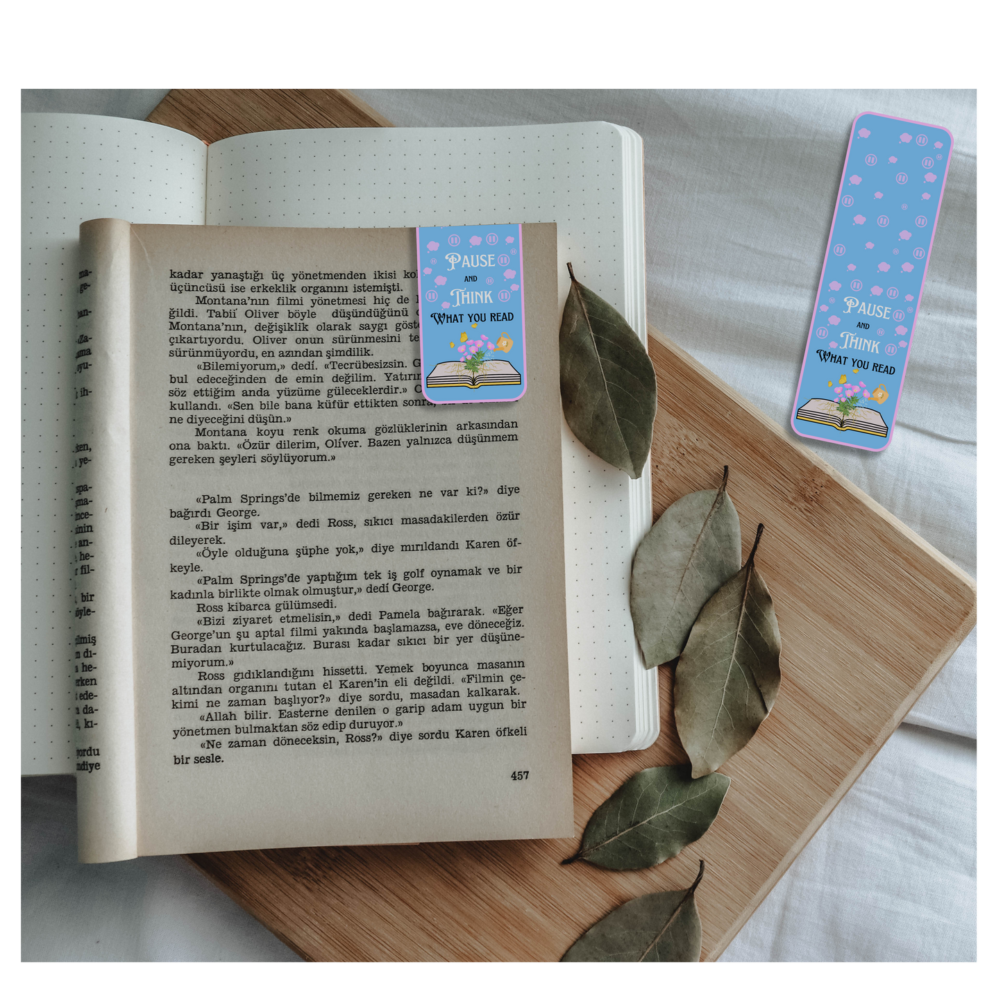 Pause and Think Magnetic Bookmark