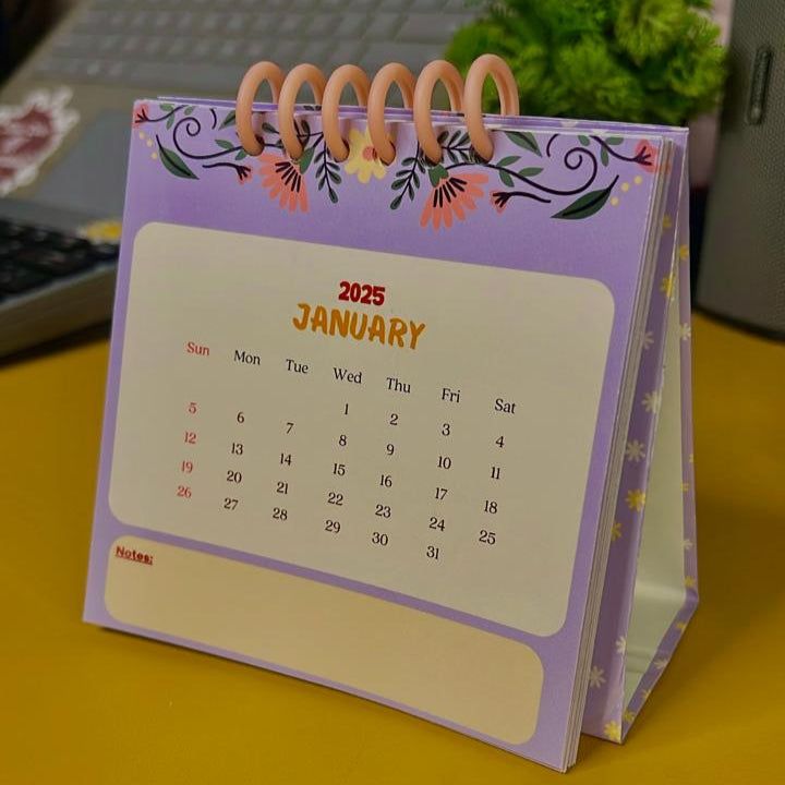 2025 Desktop Calendar|Purple Garden